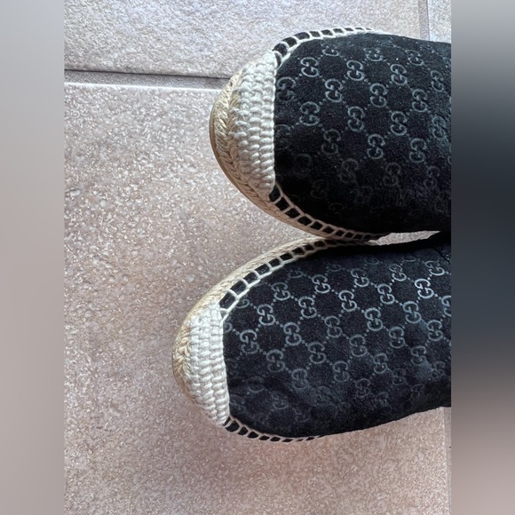 Gucci Calfskin GG Monogram Espadrilles Flats size 7 - Picture 7 of 9